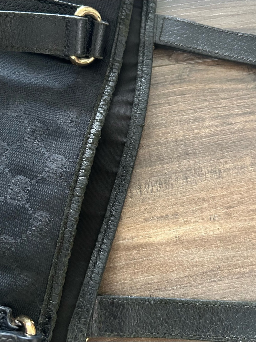 Gucci Black Monogram Canvas Tote with Gold Hardware - Picture 4 of 10